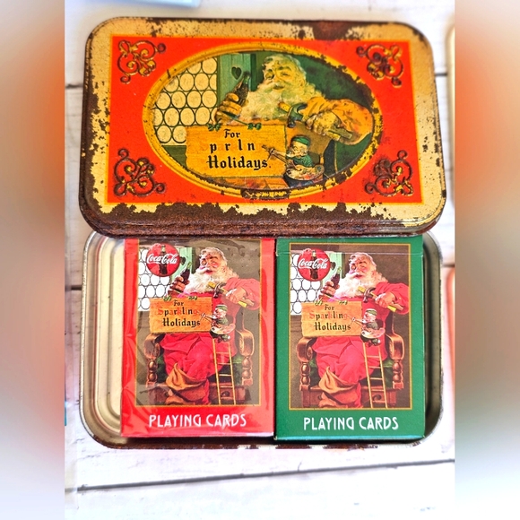 VINTAGE COCA COLA COKE LOT #4 Coasters, Playing cards in Tin, Mirrors, Puzzles - Picture 3 of 10